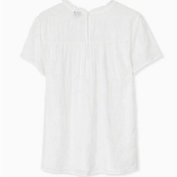 Torrid Eyelet Mock Neck Top 3x White Eyelet Lace - Picture 3 of 4